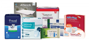 assortment of incontinence products
