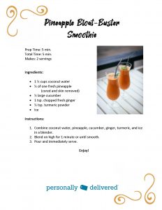 pineapple turmeric smoothie recipe to get rid of bloating