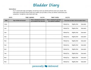 bladder diary to help with overactive bladder page 1