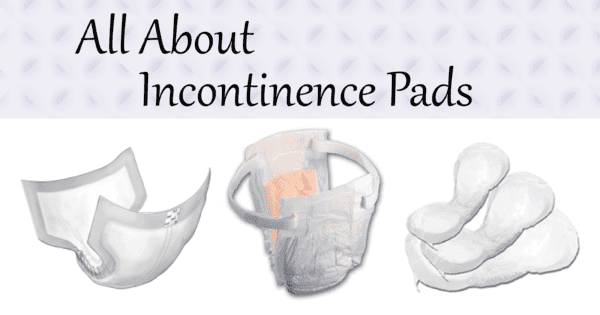 All About Incontinence Pads featuring a brief, belted undergarment, and pads