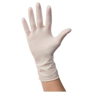 white exam glove on hand