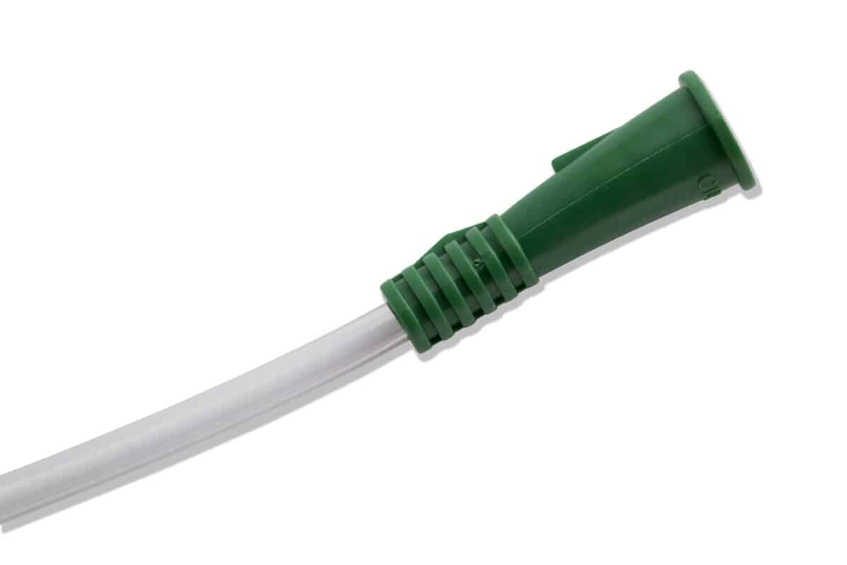Cure Hydrophilic coude catheter with green funnel