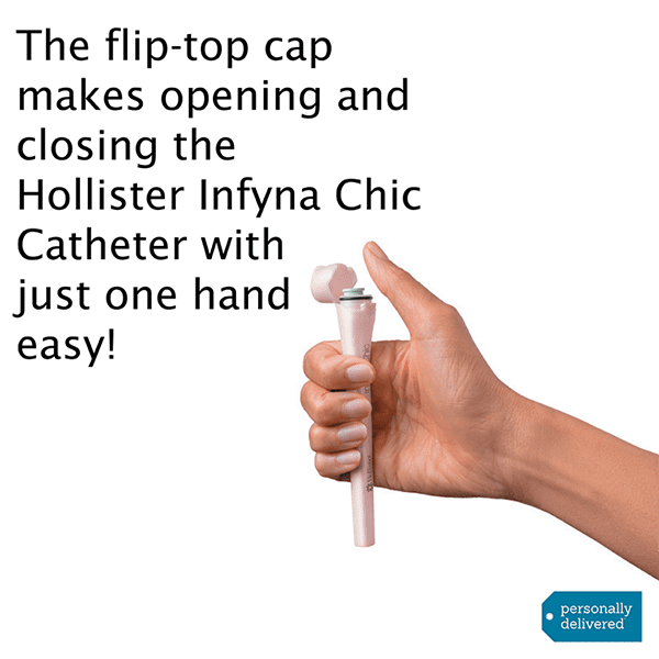 hollister infyna chic hydrophilic female catheter flip top cap