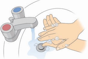 illustration of washing hands