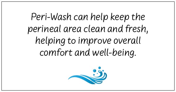 Peri-wash can help improve overall comfort and well-being.