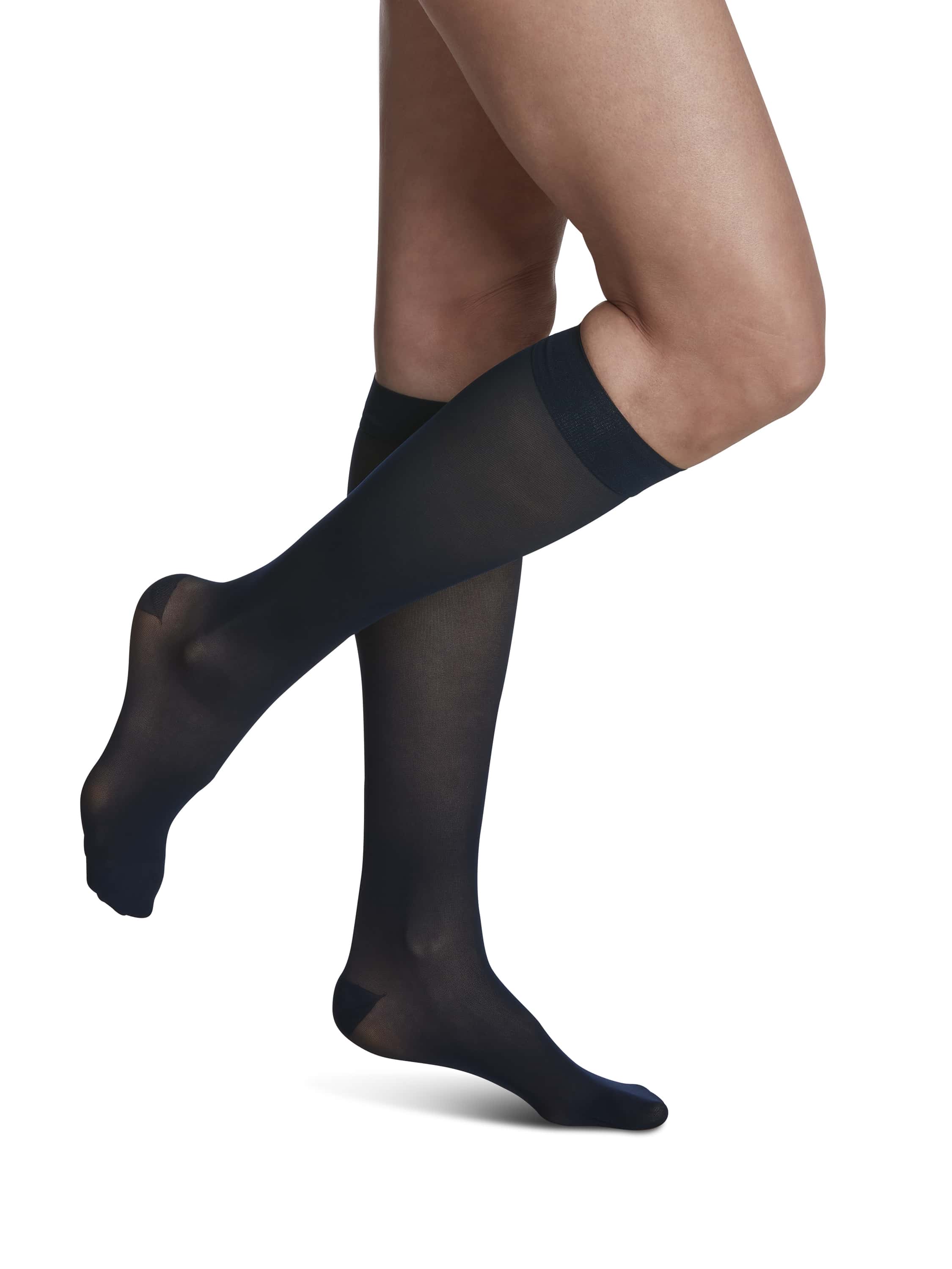 Sigvaris knee-high compression stockings in navy
