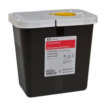RCRA SharpSafety Waste Container With Hinged Lid