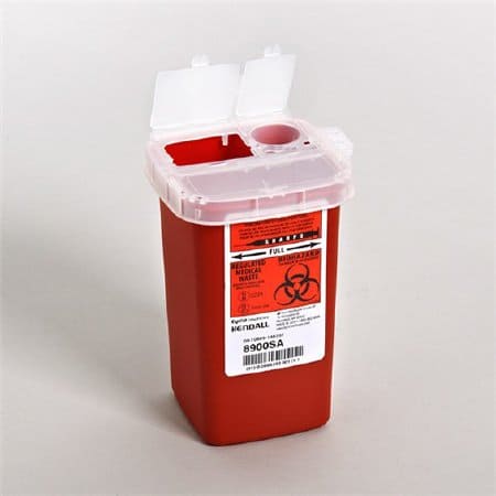 SharpSafety Phlebotomy Sharps Container With Vertical Entry Lid