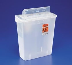 In-Room Sharps Container with Always Open Lid