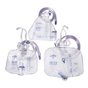Medline Drainage Bag with Anti-Reflux Tower, 50 Inch Tubing, and Slide-Tap Drainage Port
