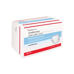 Cardinal Health Sure Care Extra Protective Underwear Moderate Absorbency -  M, L, XL